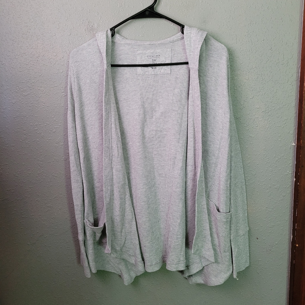 Sonoma Gray Long Sleeve Open Front Cardigan Sweater Women's Size Xs
